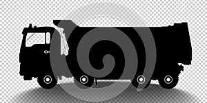 Vector detailed silhouette of truck