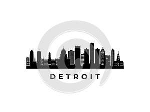 Vector Detroit skyline.