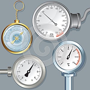 Vector Devices. Barometer Manometer Pressure Gauge