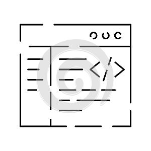 Vector DevOps icons. Editable stroke. Software development and IT operations symbols Test release monitor operate deploy plan code