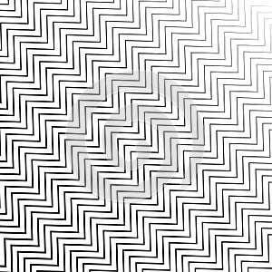 Vector Diagonal Black Zigzag Lines Texture in White Background