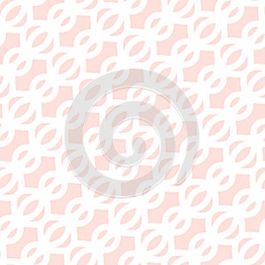 Vector diagonal mesh seamless pattern. Subtle pink and white minimal texture