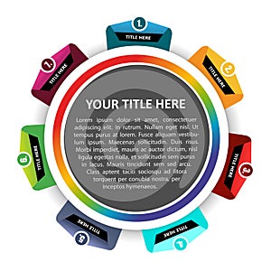 Vector diagram chart background with seven levels