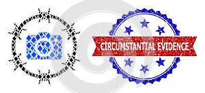Crystal Composition Photo Arrest Icon and Distress Bicolor Circumstantial Evidence Stamp photo