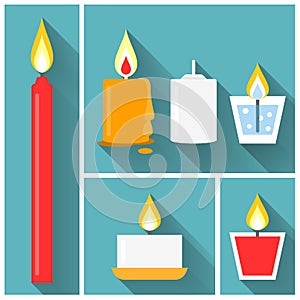 Vector candle icon set