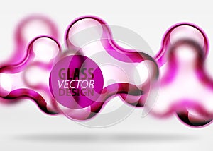 Vector digital 3d space bubble, glass and metallic effects
