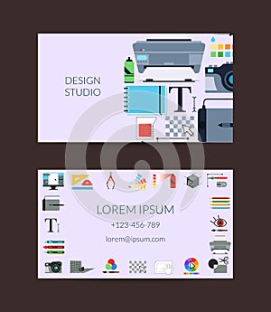 Vector digital art design studio card template