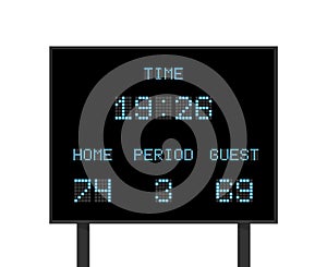 Vector digital electronic board with football or soccer score competition