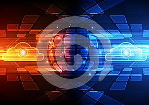 Vector digital global cloud technology concept, abstract background