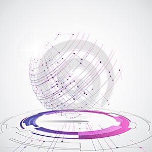 Vector digital global technology concept, abstract background illustration