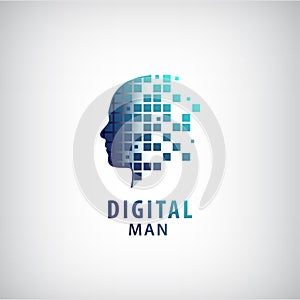 Vector digital man logo.