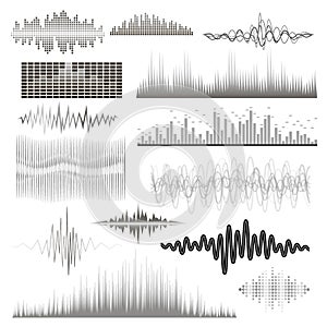 Vector digital music equalizer audio waves