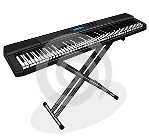 Vector digital piano cartoon illustration