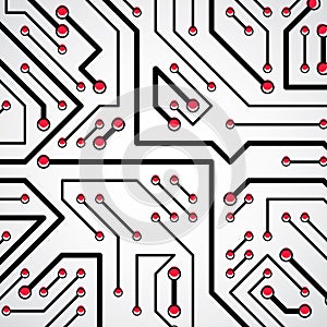 Vector digital technology background with circuit board elements