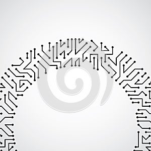 Vector digital technology background with circuit board elements