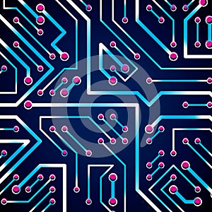 Vector digital technology background with circuit board elements