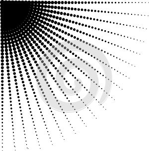 Vector diminishing halftone dots in direction of rounding