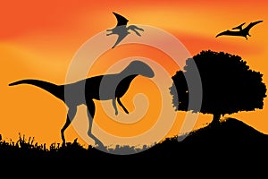 Vector dinosaur silhouette