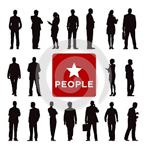 Vector of Diverse Business People's Silhouettes