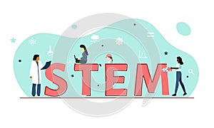 Vector of diverse group of women in Science, Technology, Engineering and Maths