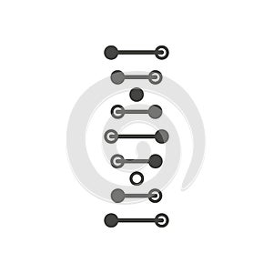 Vector DNA helix black icon. Isolated on white background