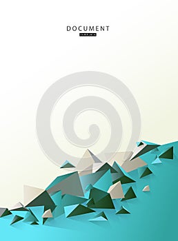 Vector document design template with abstract polygonal objects