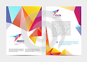 Vector document, letter or logo style cover brochure and letterhead template design mockup set for business