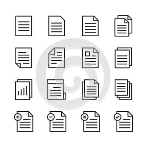 Vector document paper icon set