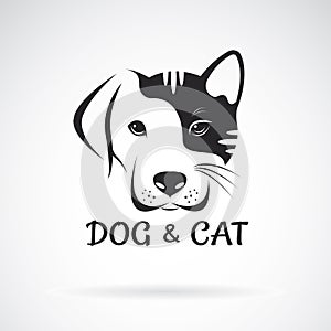 Vector of dog and cat face design on a white background. Pet.