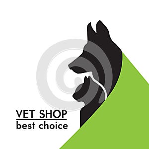 Vector Dog and Cat Silhouettes.