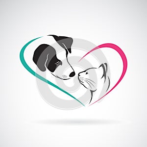 Vector of dog and cat on a white background. Pet. Animals.