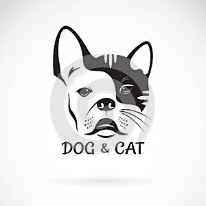 Vector of dog face Ã Â¸Âºbulldog and cat face design on a white background. Pet. Animal. Dog and cat logo or icon. Easy editable