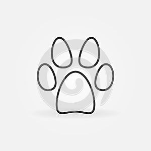 Vector Dog Foot Print linear icon. Animal Paw Mark concept symbol
