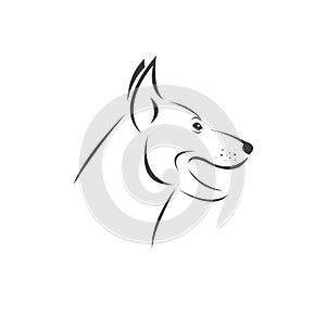 Vector of a Dog head Colour Black. Pet. Animal. logo or icon. symbol. Mammals. Cute. Art picture. on white background