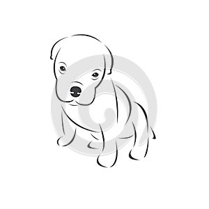 Vector of a Dog head Colour Black. Pet. Animal. logo or icon. symbol. Mammals. Cute. Art picture. on white background