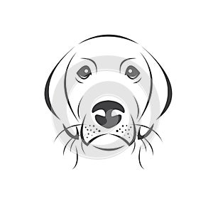 Vector of a Dog head Colour Black. Pet. Animal. logo or icon. symbol. Mammals. Cute. Art picture. on white background