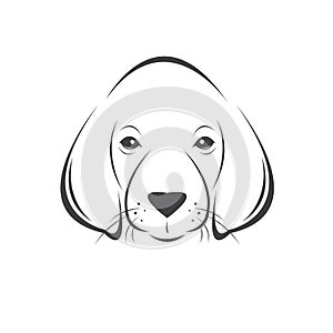 Vector of a Dog head Colour Black. Pet. Animal. logo or icon. symbol. Mammals. Cute. Art picture. on white background