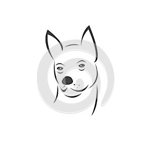Vector of a Dog head Colour Black. Pet. Animal. logo or icon. symbol. Mammals. Cute. Art picture. on white background