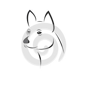 Vector of a Dog head Colour Black. Pet. Animal. logo or icon. symbol. Mammals. Cute. Art picture. on white background