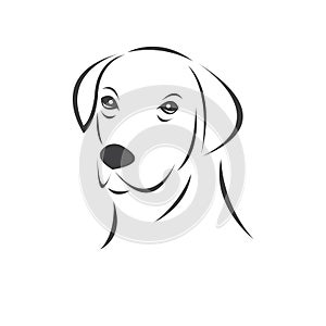 Vector of a Dog head Colour Black. Pet. Animal. logo or icon. symbol. Mammals. Cute. Art picture. on white background