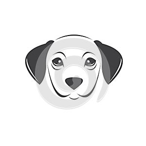 Vector of a Dog head Colour Black. Pet. Animal. logo or icon. symbol. Mammals. Cute. Art picture. on white background