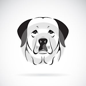 Vector of a dog head Labrador Retriever on white background.