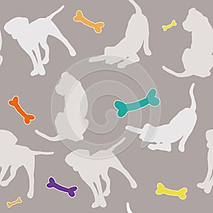 Vector dog seamless pattern, background