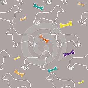 Vector dog seamless pattern, background