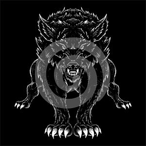 The Vector dog or wolf for tattoo or T-shirt design or outwear.
