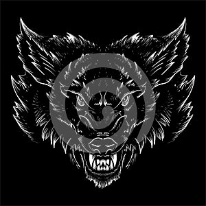 The Vector dog  or wolf for tattoo or T-shirt design or outwear.