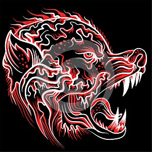 The Vector dog  or wolf for tattoo or T-shirt design or outwear.