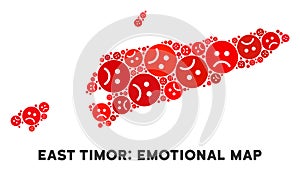 Vector Dolor East Timor Map Composition of Sad Smileys photo