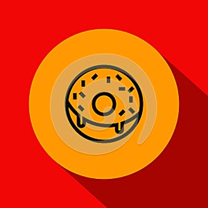Vector Donut Icon with Linear Style