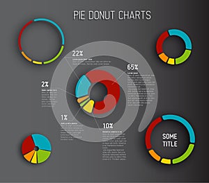 Vector Donut pie chart templates